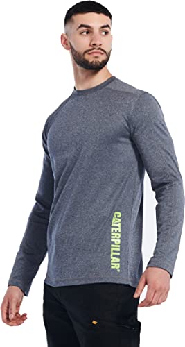 Caterpillar Men's Coolmax Long Sleeve T-Shirt, Eclipse Heather