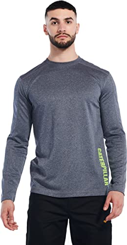 Caterpillar Men's Coolmax Long Sleeve T-Shirt, Eclipse Heather