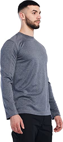 Caterpillar Men's Coolmax Long Sleeve T-Shirt, Eclipse Heather