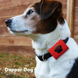 Dapper Dog Pet Tag Silencer and AirTag Holder (Red with Black Paw)