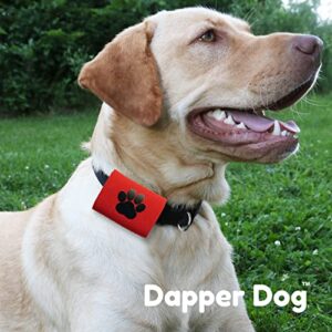 Dapper Dog Pet Tag Silencer and AirTag Holder (Red with Black Paw)