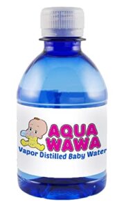 aquawawa nursery water for babies 24 pack 8 oz bottles purified vapor distilled | fresh single serve| lightweight for diaper bag | bpa, fluoride, chemical and mineral free | dr recommended, baby safe, clean, fresh
