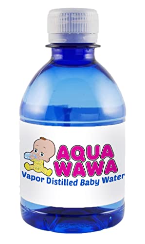 AQUAWAWA Nursery Water For Babies 24 Pack 8 oz Bottles Purified Vapor Distilled | Fresh Single Serve| Lightweight For Diaper Bag | BPA, Fluoride, Chemical and Mineral Free | Dr Recommended, Baby Safe, Clean, FRESH