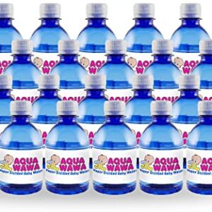 AQUAWAWA Nursery Water For Babies 24 Pack 8 oz Bottles Purified Vapor Distilled | Fresh Single Serve| Lightweight For Diaper Bag | BPA, Fluoride, Chemical and Mineral Free | Dr Recommended, Baby Safe, Clean, FRESH