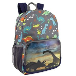trail maker picture changing lenticular dinosaur backpack for boys – elementary and middle school hologram backpack (dinos 4)