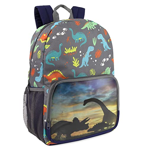 Trail maker Picture Changing Lenticular Dinosaur Backpack for Boys – Elementary and Middle School Hologram Backpack (Dinos 4)