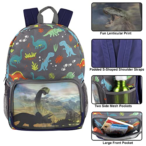 Trail maker Picture Changing Lenticular Dinosaur Backpack for Boys – Elementary and Middle School Hologram Backpack (Dinos 4)