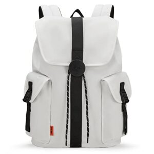 mixi travel laptop backpack for women & men carry on backpack fits 16'' laptop, waterproof lightweight casual hiking weekender bags rucksack,17 inch, interstellar white