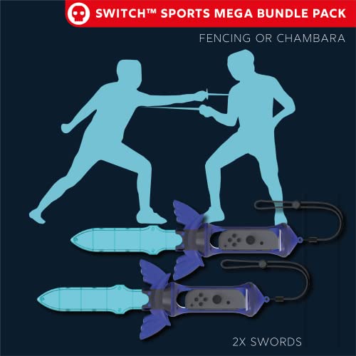 Numskull Nintendo Switch Sports Pack Mega Bundle - Designed For OLED Lite Console Users - Golf Clubs, Arm Bands, Rackets And More - Gamer Controller Accessory