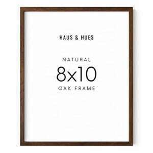 haus and hues walnut 8x10 wall picture frame - set of 1 8x10 wood picture frame. rustic 8x10 picture frames, 8x10 wooden picture frames, modern picture frame, 8x10 photo frame (walnut oak frame)
