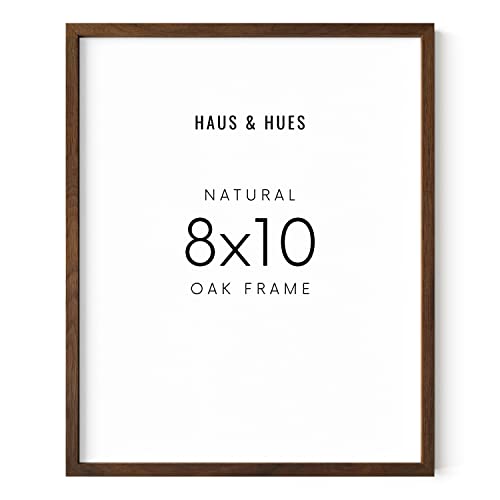 HAUS AND HUES Walnut 8x10 Wall Picture Frame - Set of 1 8x10 Wood Picture Frame. Rustic 8x10 Picture Frames, 8x10 Wooden Picture Frames, Modern Picture Frame, 8x10 Photo Frame (Walnut Oak Frame)