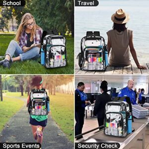 ANSUN Clear Backpack, Large Heavy Duty PVC Transparent Backpack for Kids and Adults, See Through With Reinforced Straps Backpack Clear Bookbag for School, Sports, Work, Travel, College, black