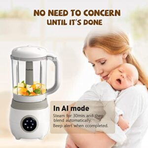 Feekaa Baby Food Blender, Baby Food Maker Steamer and Blender, 6 in 1 Puree Maker 20OZ Warmer Mills Machine, Self Cleans, Auto Cooking, Gift for Baby Shower, Mom, Kids