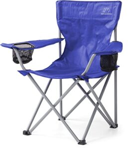 mountain summit gear anytime chair for camping, sports, and the outdoors w/carry bag, camping chairs for adults, folding chair for outside, (by caddis sports inc.)