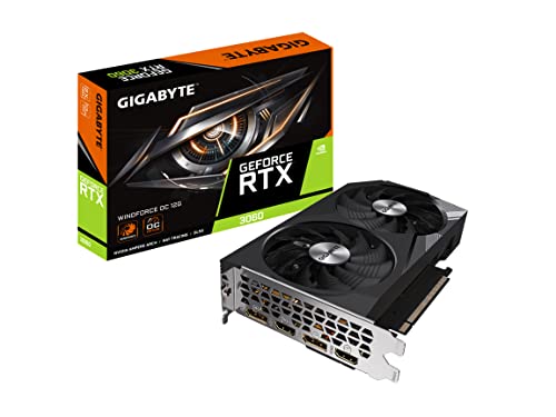 Gigabyte GeForce RTX 3060 WINDFORCE OC 12G Graphics Card, 2X WINDFORCE Fans, 12GB 192-bit GDDR6, GV-N3060WF2OC-12GD Video Card