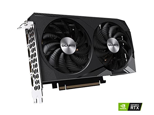 Gigabyte GeForce RTX 3060 WINDFORCE OC 12G Graphics Card, 2X WINDFORCE Fans, 12GB 192-bit GDDR6, GV-N3060WF2OC-12GD Video Card