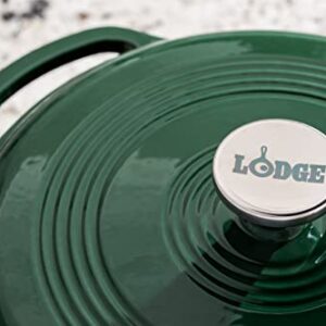 Lodge Enameled Cast Iron Dutch Oven, 6 Qt, Evergreen & Enameled Cast Iron & Ceramic Stoneware Care Kit