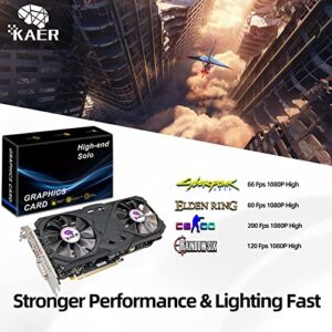 KAER RX580 8GB Graphics Card GDDR5 256bit Computer Graphics Card with Dual Fans 1284/7000MHz,PCI Express 3.0 Gaming Graphics Card, DVI HDMI DP Desktop