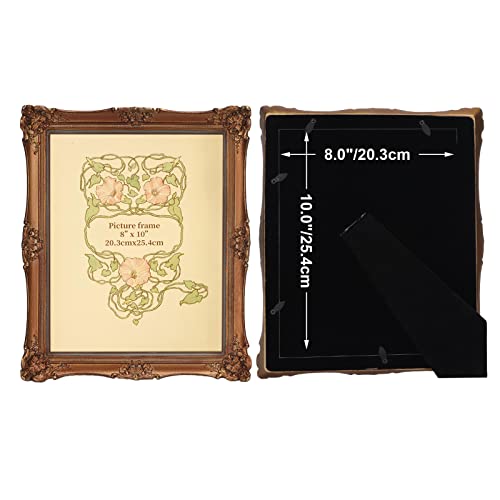 Giftgarden 8x10 Vintage Gold Picture Frame, Antique Bronze Ornate 8 by 10 Photo Frame for Tabletop Display, Classical Victorian Frame Style