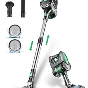 Vactidy Cordless Vacuum Cleaner, Lightweight Stick Vacuum with 20Kpa Suction, Detachable Battery, Max 35mins Runtime, 6 in 1 Handheld Vacuum Cordless for Hard Floor Carpet Pet Hair