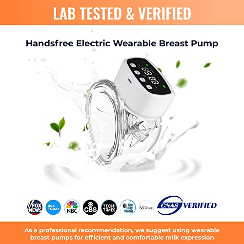 EZBREZ 2023 Upgraded Wearable Breast Pump, 3 Modes 9 Levels, Strong Pumping, Smart Alarms, Auto 30 Min Shut Off, 22mm, 2 Pack