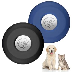 dapin 2 pack airtag dog collar holder apple air dog tag collar holder air tag. holder for pets airtag holder dog pet silicone protective case for air tag cat dog collar, black and blue