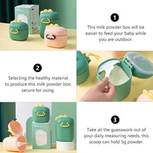 Toddmomy Pot Travel Dispenser Container Toddlers M Outdoor On-The-go Carry for Handle Containers Holder Pattern Scoop Spoon Cups Storage Baby Feeding Powder Newborn Food Candy Milk