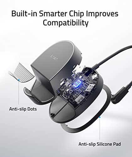 Syntech Mini Dock Perfect Compatibility with Steam Deck and ROG Ally, 6-in-1 Docking Station Featuring HDMI 2.0 4K@60Hz, Gigabit Ethernet, 3 x USB 3.0, PD Charging Doc, Enhanced Stability Round Stand