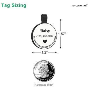 MYLUCKYTAG Personalized Pet ID Tags Dog Tags - Silent Silicone QR Code ID Tags - Pet Online Profile - Send Pet Location Alert Email When Scanning