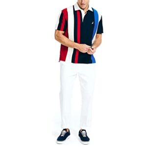 Nautica Men's Classic Fit Rugby Striped Polo, Vertical Navy