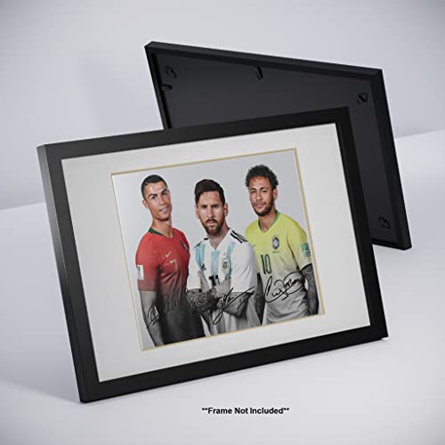 Ikonic Fotohaus Lionel Messi Cristiano Ronaldo Neymar Jr Signed Photo Autograph Print Wall Art Home Decor