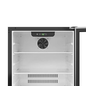 KoolMore 23.4” Built-In Mini Fridge for Food and Beverages with Glass Shelves, Stainless Steel Door, Adjustable Temperature, LED Light, for Home, Office, Garage, or Dorm [5 Cu. Ft.] (KM-BIR5C-SS)