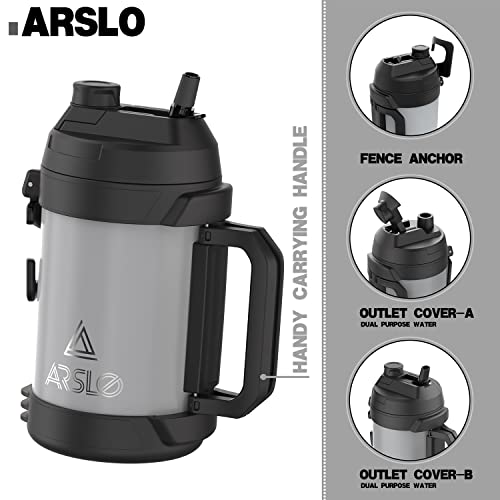 Arslo Sports Water Jug - Large Water Bottle - Large Insulated Stainless Steel Jug For Gym, Workouts, Basketball, Baseball, Football, Soccer - Keep Water Cold for Up To 24 Hours - 108Oz（GP）