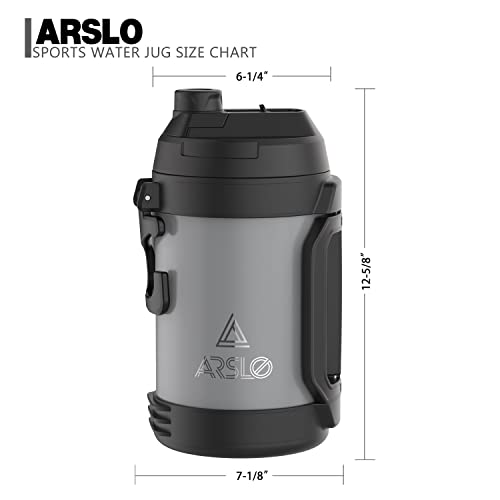 Arslo Sports Water Jug - Large Water Bottle - Large Insulated Stainless Steel Jug For Gym, Workouts, Basketball, Baseball, Football, Soccer - Keep Water Cold for Up To 24 Hours - 108Oz（GP）