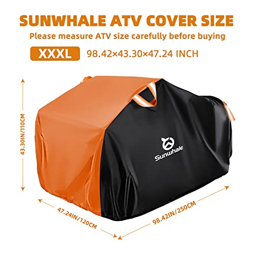 Sunwhale ATV Cover Waterproof Heavy Duty - 4 Wheeler Cover Universal Outdoor Quad Rain Cover All Season Weather fit for Up to 98'' Polaris Sportsman Yamaha Honda Kawasaki Quad Bike-XXXLarge