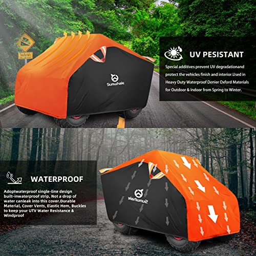 Sunwhale ATV Cover Waterproof Heavy Duty - 4 Wheeler Cover Universal Outdoor Quad Rain Cover All Season Weather fit for Up to 98'' Polaris Sportsman Yamaha Honda Kawasaki Quad Bike-XXXLarge