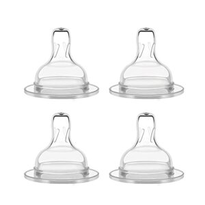 maymom silicone nipple slow flow, 4pc; compatible with spectra/motif luna/maymom widemouth bottles