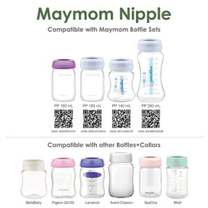 Maymom Silicone Nipple Slow Flow, 4pc; Compatible with Spectra/Motif Luna/Maymom Widemouth Bottles