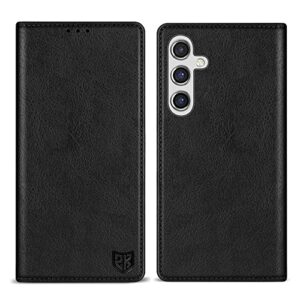 zzxx samsung galaxy a14 5g wallet case with [rfid blocking] card slot stand strong magnetic leather flip fold protective phone case for samsung galaxy a14 5g case wallet(black-6.6 inch)