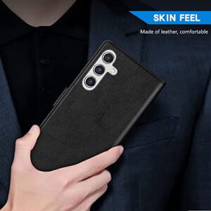 ZZXX Samsung Galaxy A14 5G Wallet Case with [RFID Blocking] Card Slot Kickstand Magnetic Closure Leather Flip Fold Protective Phone Case for Samsung Galaxy A14 5G Case Wallet(Black-6.6 inch)