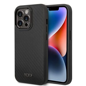 cg mobile tumi phone case for iphone 14 pro in genuine black aluminum, real protective & durable case with easy snap-on, shock absorption & signature logo