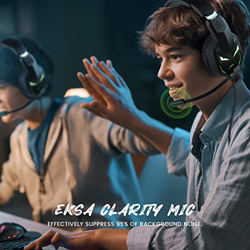 EKSA Fenrir S Gaming Headset for Xbox Series X/S, Xbox One, PS5, PS4, PC, Switch - Noise Cancelling Microphone, Comfortable Ear Pads, 50 mm Drivers, RGB Light, One Key Control - Birthday Gift