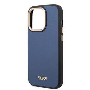 CG MOBILE TUMI Phone Case for iPhone 14 Pro in Midnight Blue & Rose Gold, HC Smooth Leather Protective & Durable Case with Easy Snap-on, Shock Absorption & Signature Logo