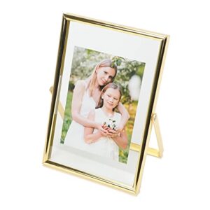 ahago floating picture frame (gold, 4"x6"), for multiple photo sizes (3x5, 2x3, 1x2), vertical adjustable tabletop/shelf photo frame, classy gift choice for halloween, thanksgiving, christmas, home or wedding decoration…