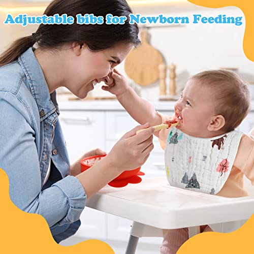 20 Pieces Muslin Baby Bibs Absorbent and Soft 8 Layers Baby Bibs Snap Muslin Bibs Cotton Baby Bibs Muslin Baby Drool Bibs for Baby Boys Girls Newborn Infant Toddlers Drooling Eating Teething Feeding