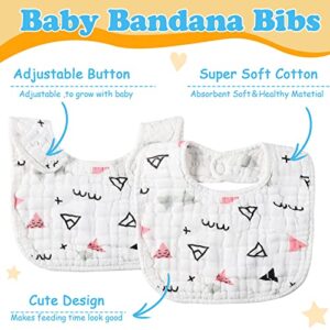 20 Pieces Muslin Baby Bibs Absorbent and Soft 8 Layers Baby Bibs Snap Muslin Bibs Cotton Baby Bibs Muslin Baby Drool Bibs for Baby Boys Girls Newborn Infant Toddlers Drooling Eating Teething Feeding