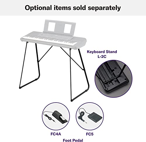 YAMAHA, 61-Key PSR-E273 Portable Keyboard with PA130 Power Adapter, Black