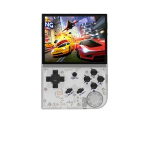 rg35xx handheld game console 3.5 inch ips screen linux system retro video games consoles portable pocket video player 5000+ games (white transparent)