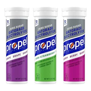 propel tablets, 3 flavor variety pack, makes 16.9oz fl oz (pack of 40)