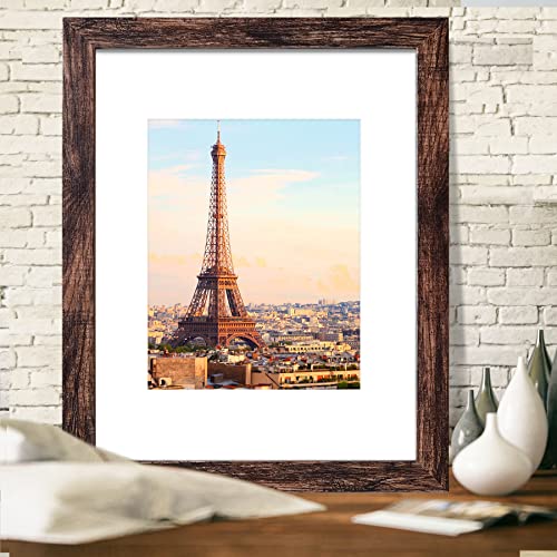 SESEAT 16x20 Picture Frame Brown, Display Pictures 11x14 with Mat or 16x20 without Mat, Photo Frames Wall Gallery, 1 Pack